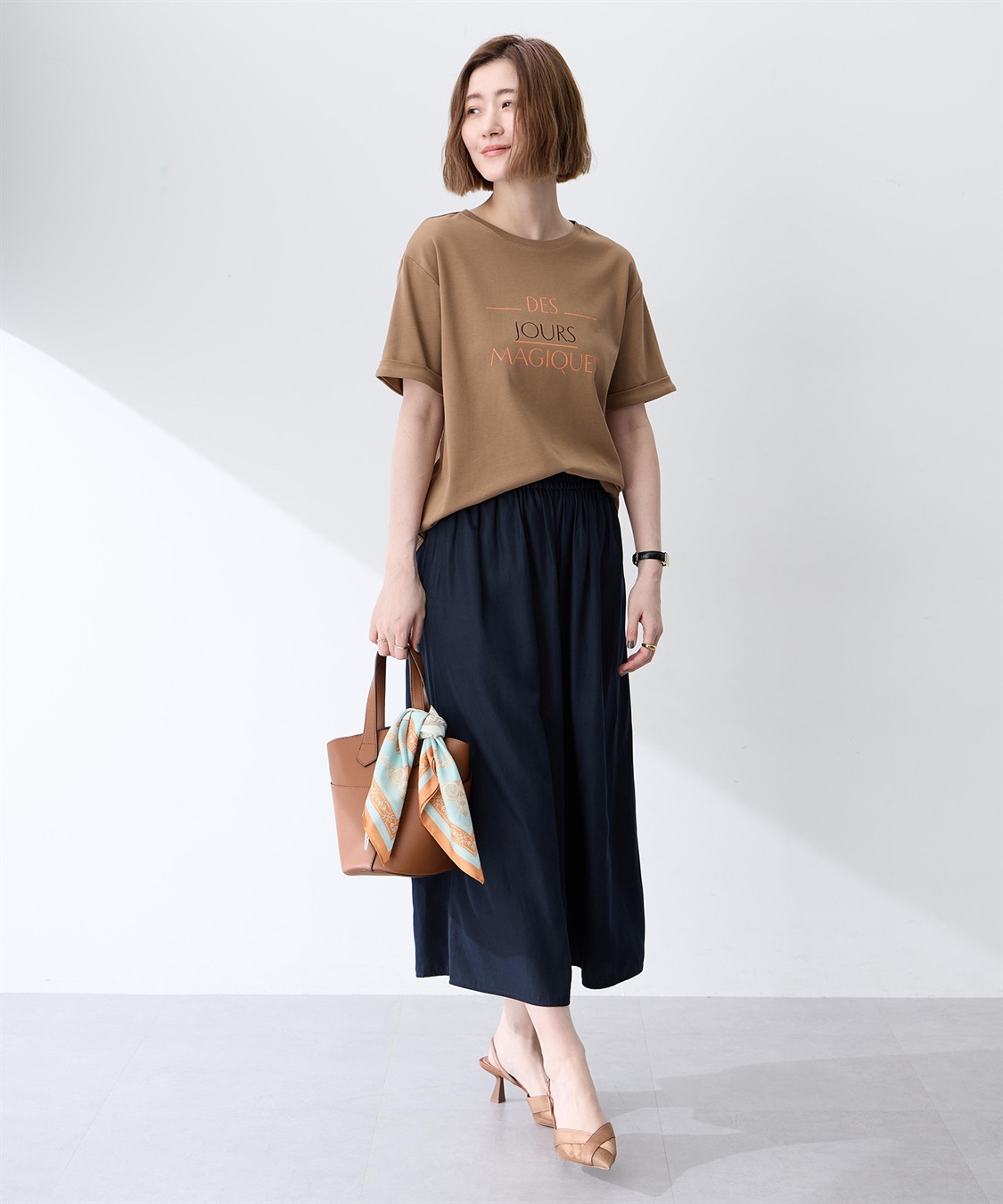 Petit Honfleur ロゴプリントTシャツ【接触冷感・UVカット・オーガニックコットンブレンド】_sub_8