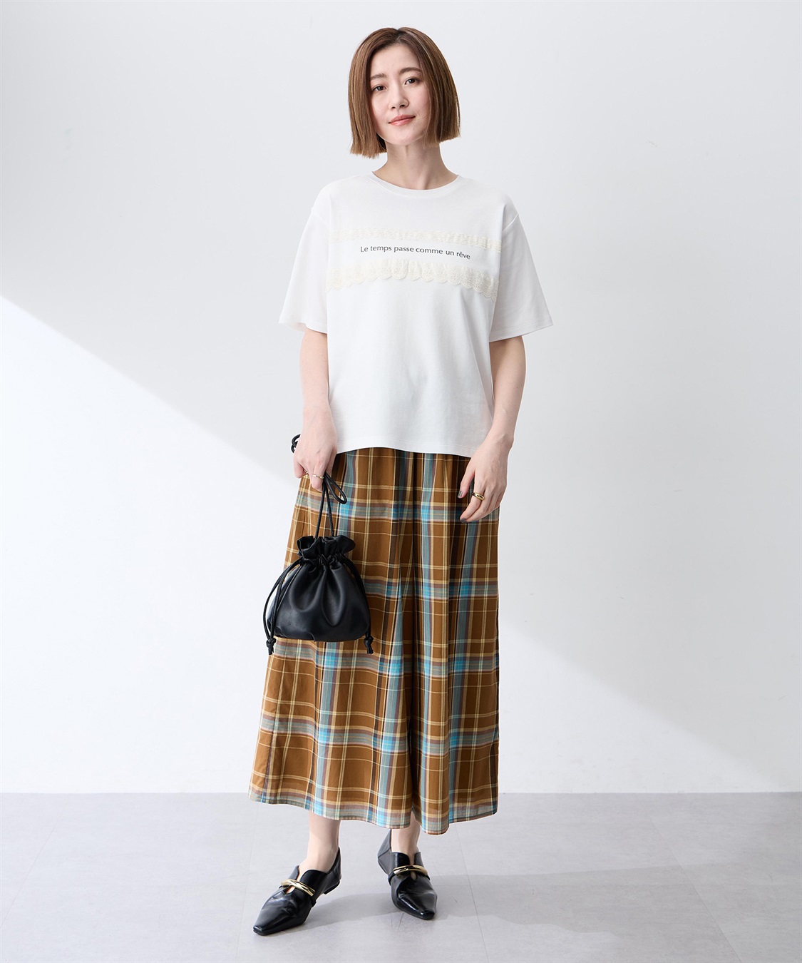 Petit Honfleur レースロゴプリントTシャツ【接触冷感・UVカット・オーガニックコットンブレンド】_sub_9