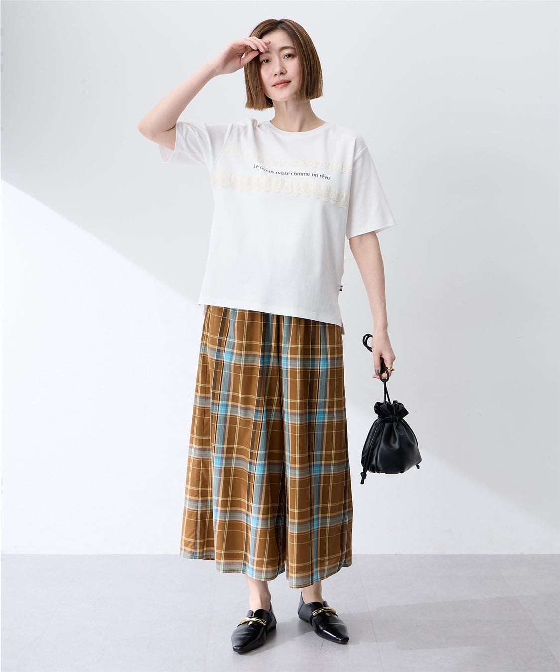 Petit Honfleur レースロゴプリントTシャツ【接触冷感・UVカット・オーガニックコットンブレンド】_sub_10