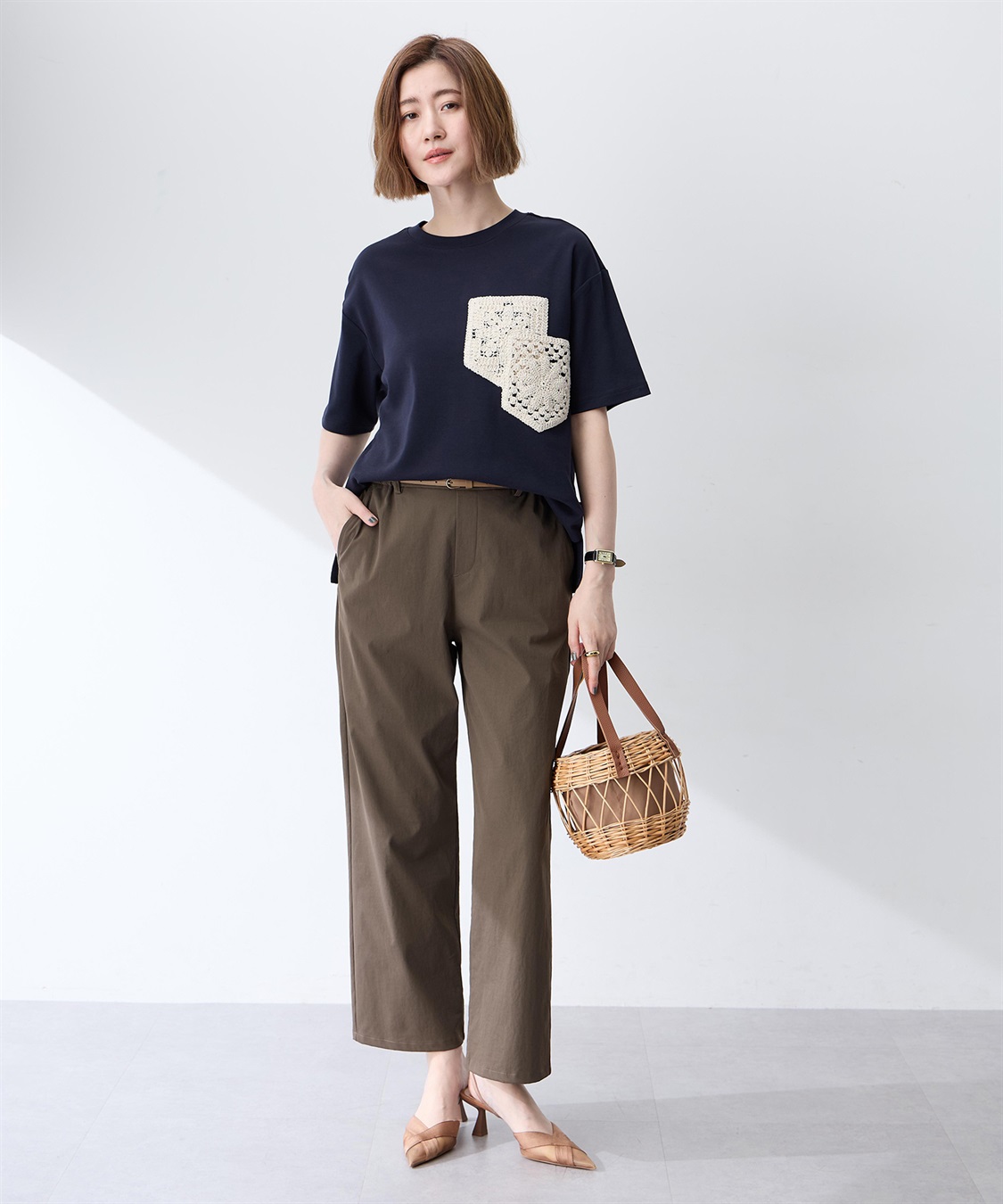 Petit Honfleur レースモチーフTシャツ【接触冷感・UVカット・オーガニックコットンブレンド】_sub_4