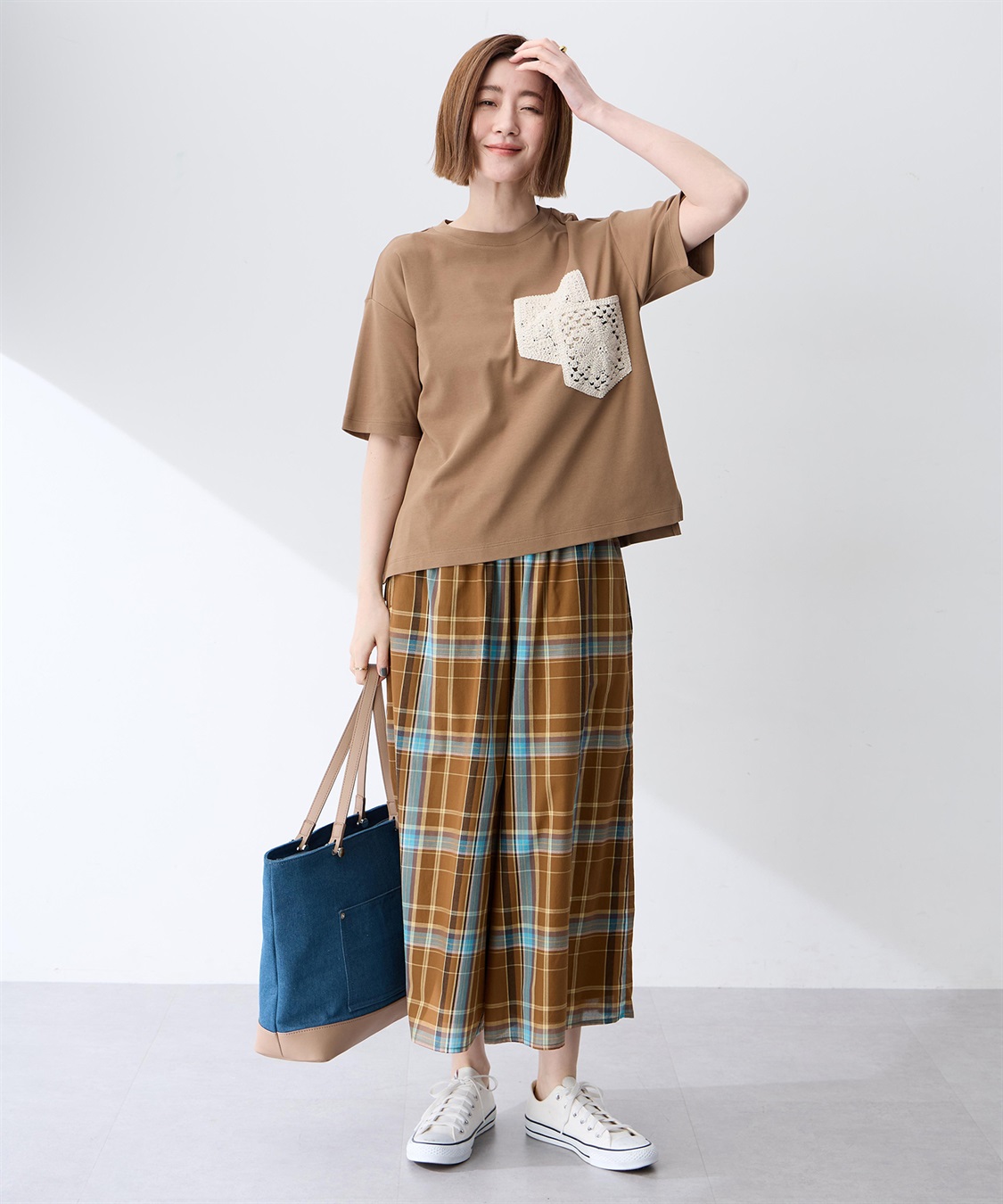 Petit Honfleur レースモチーフTシャツ【接触冷感・UVカット・オーガニックコットンブレンド】_sub_7