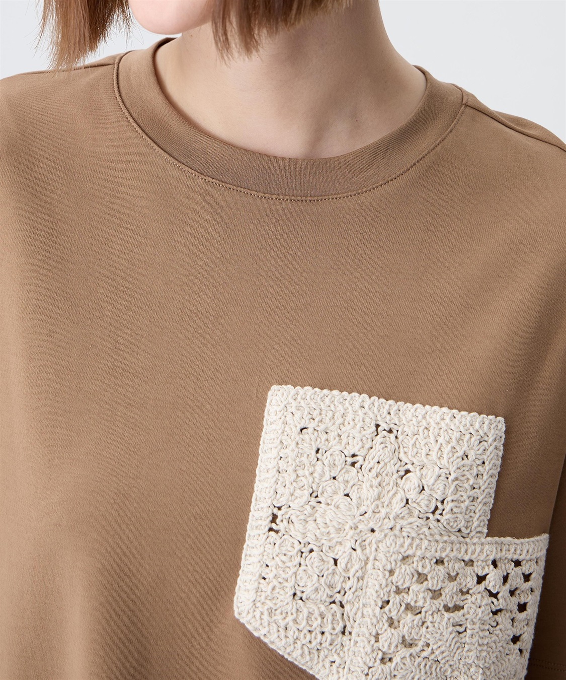 Petit Honfleur レースモチーフTシャツ【接触冷感・UVカット・オーガニックコットンブレンド】_sub_8