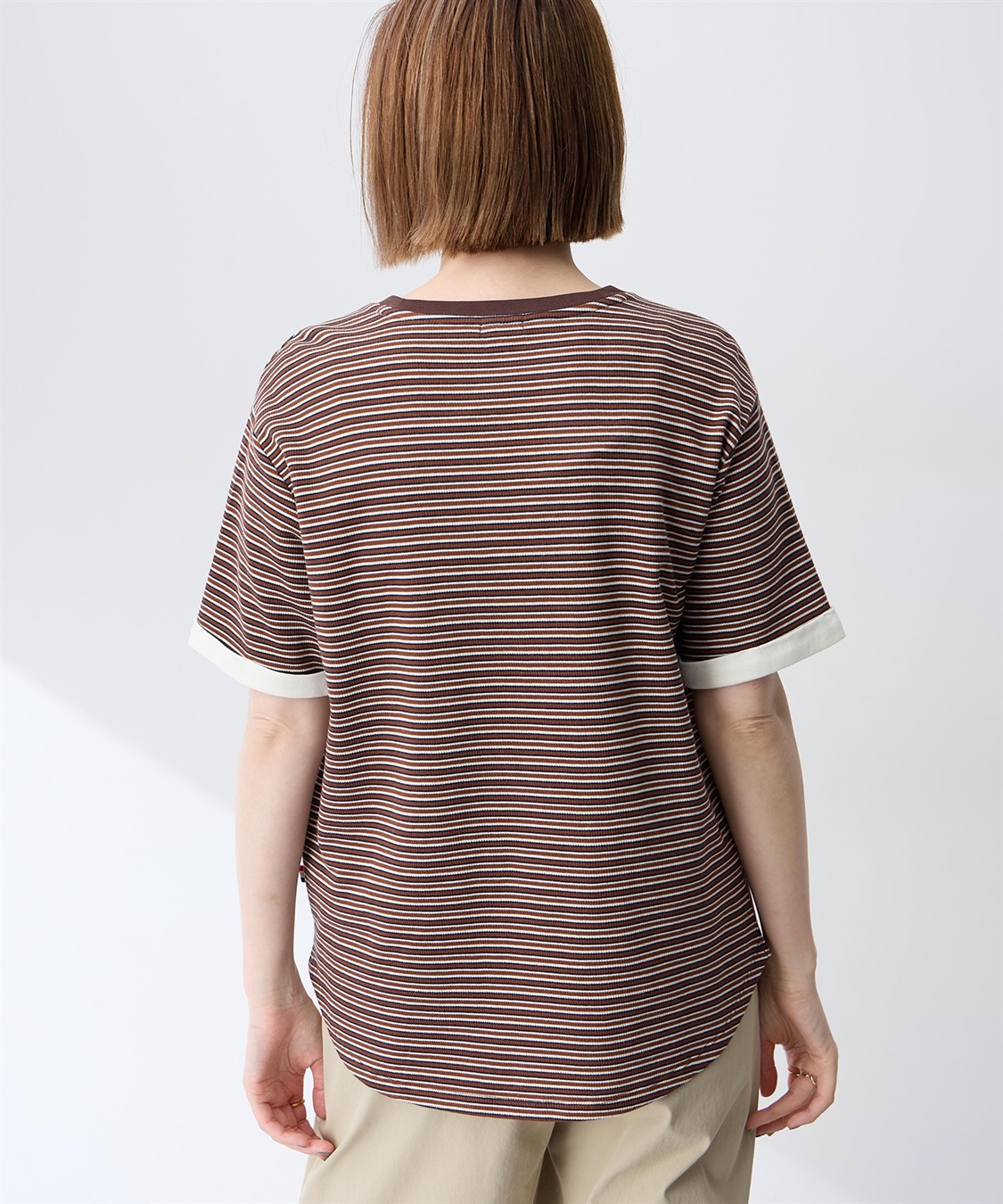 Petit Honfleur レイヤード風ボーダーVネックTシャツ_sub_2