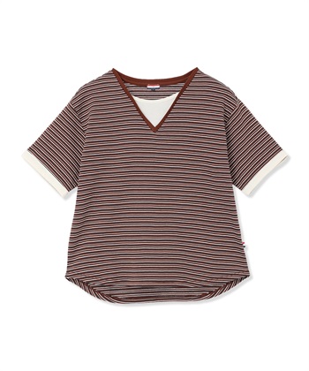 Petit Honfleur レイヤード風ボーダーVネックTシャツ_subthumb_11