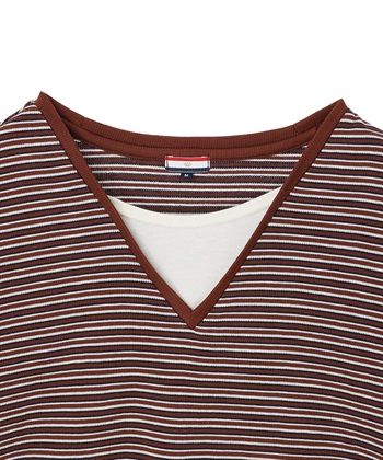 Petit Honfleur レイヤード風ボーダーVネックTシャツ_subthumb_13
