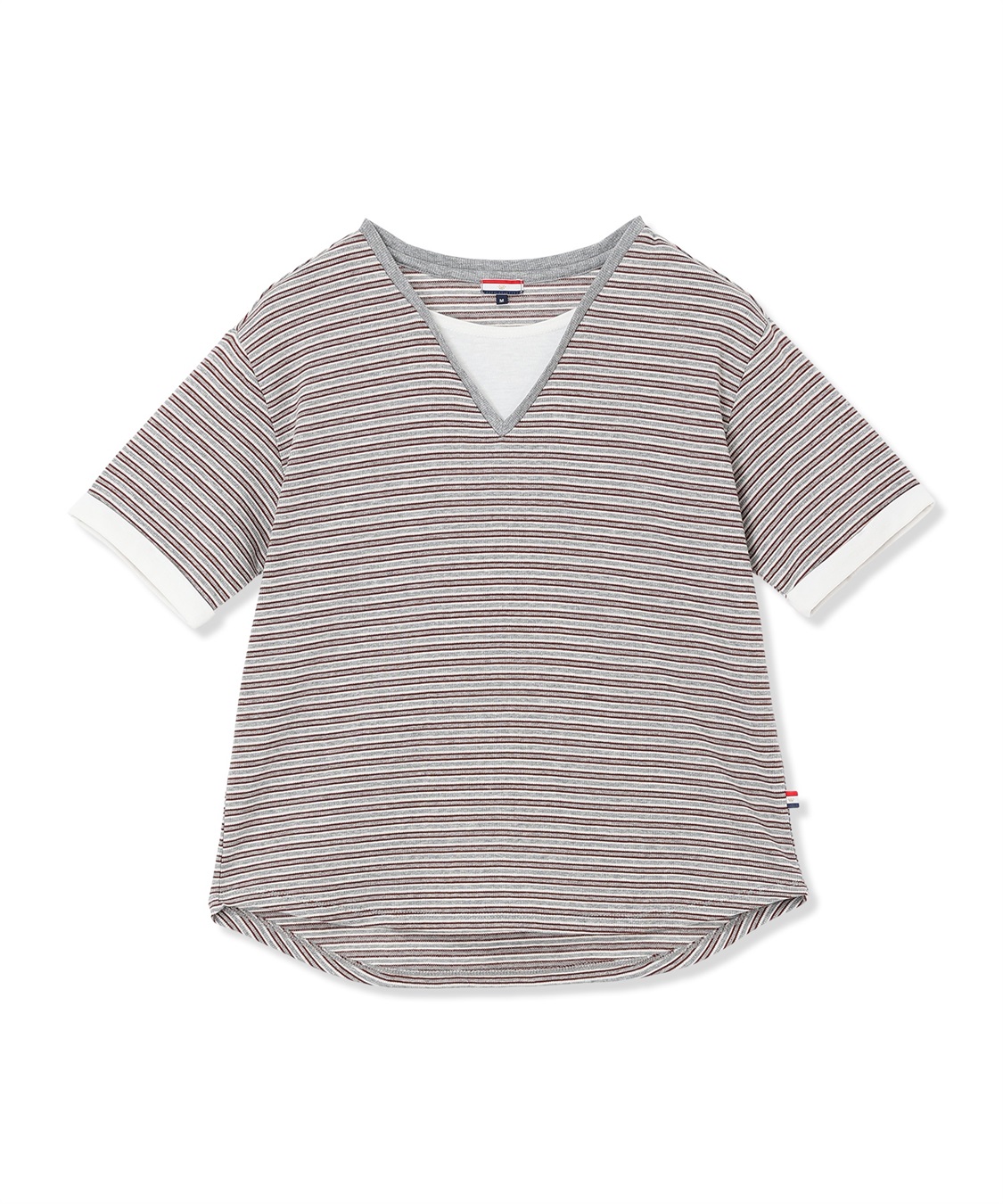 Petit Honfleur レイヤード風ボーダーVネックTシャツ_sub_18
