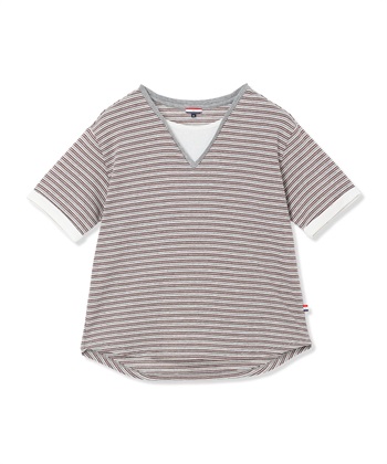 Petit Honfleur レイヤード風ボーダーVネックTシャツ_subthumb_18