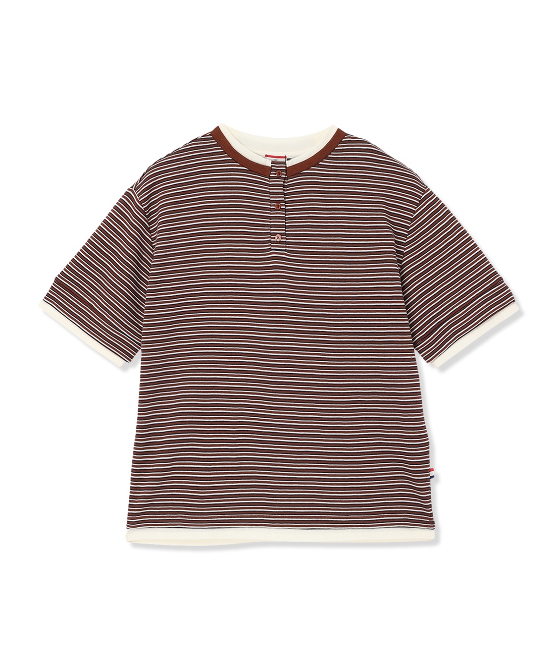 Petit Honfleur レイヤード風ヘンリーネックボーダーTシャツ_sub_19