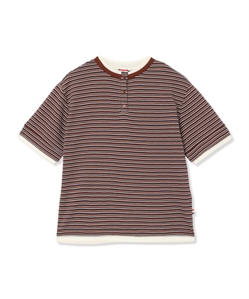 Petit Honfleur レイヤード風ヘンリーネックボーダーTシャツ_subthumb_19