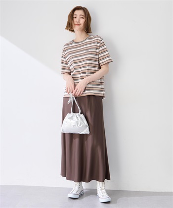 Petit Honfleur ワンポイント刺しゅうボーダーTシャツ【接触冷感・UVカット・オーガニックコットンブレンド】_subthumb_12