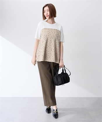 Petit Honfleur ビスチェレイヤード風Tシャツ【接触冷感・UVカット・オーガニックコットンブレンド】_subthumb_13