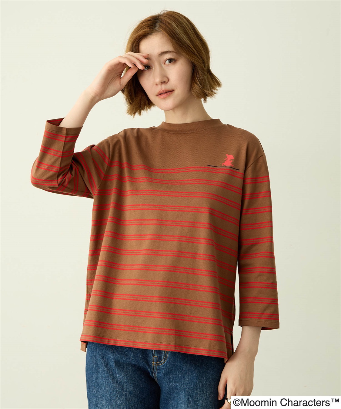 Petit Honfleur 【ムーミン】パネルボーダー刺しゅうステッチTシャツ_sub_4