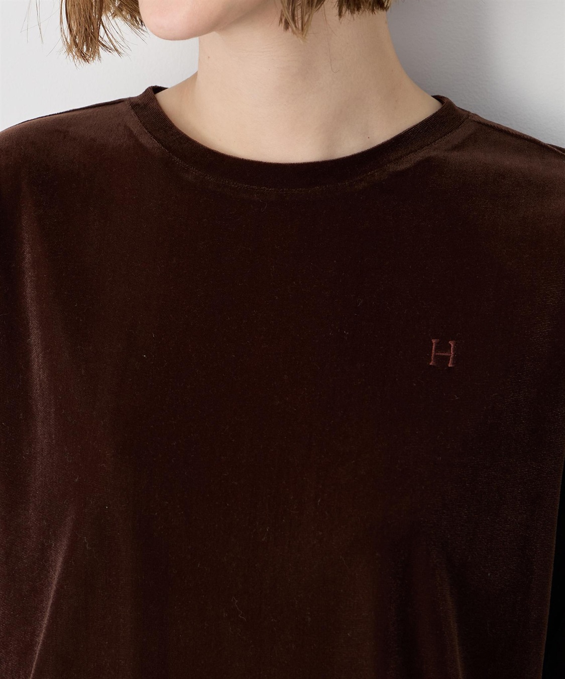 Petit Honfleur 【アンサンブル2点セット】ベロアクルーネックカーディガン＆ベロア5分袖Tシャツ_sub_19