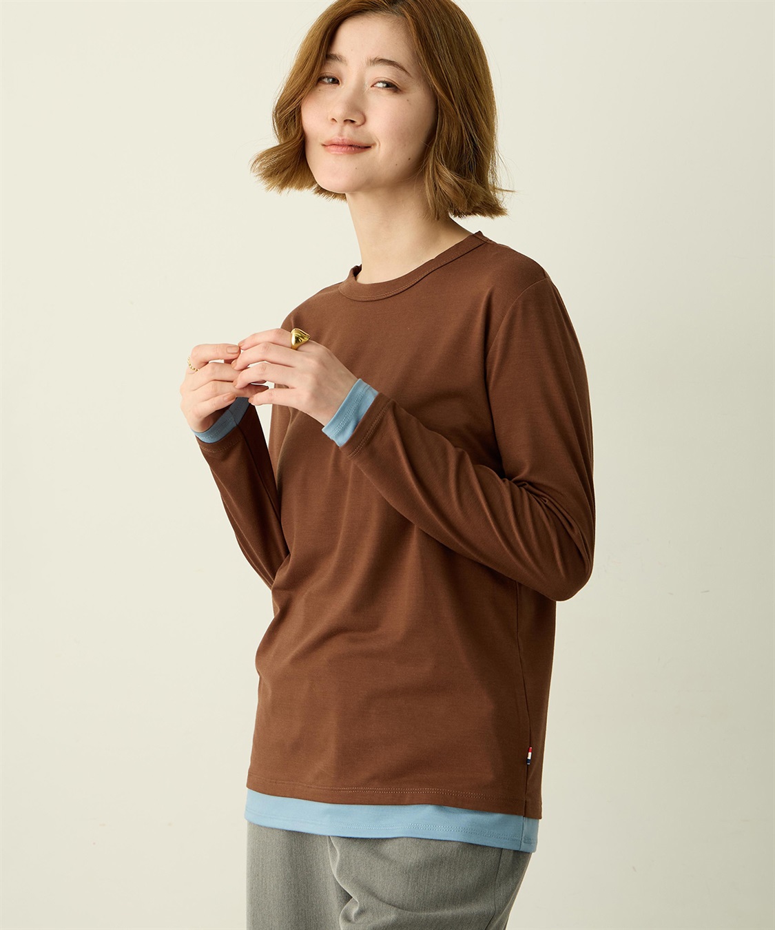 Petit Honfleur レイヤード風配色ロングスリーブTシャツ_sub_1