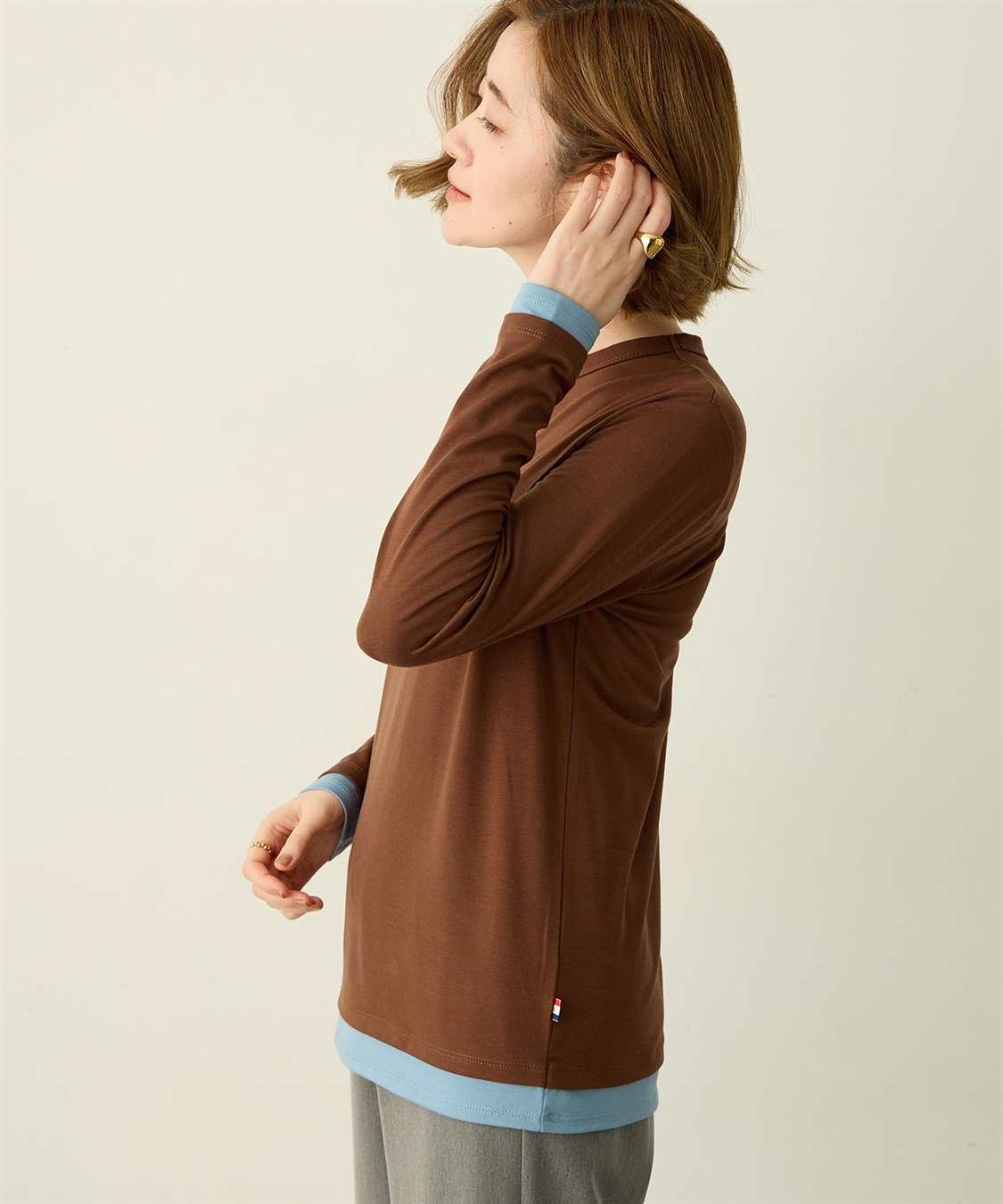 Petit Honfleur レイヤード風配色ロングスリーブTシャツ_sub_3