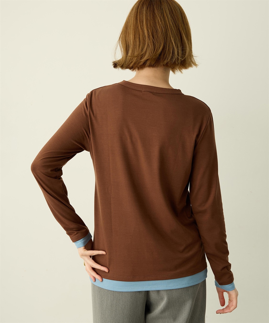 Petit Honfleur レイヤード風配色ロングスリーブTシャツ_sub_4