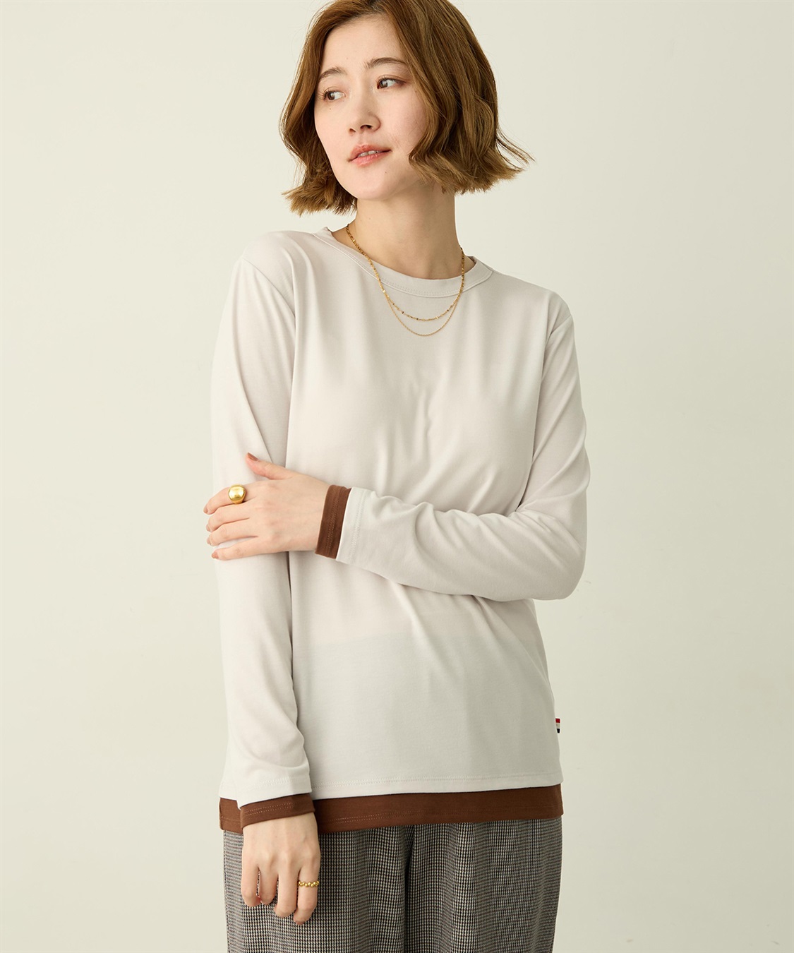 Petit Honfleur レイヤード風配色ロングスリーブTシャツ_sub_5