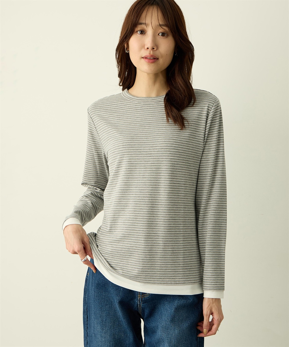 Petit Honfleur レイヤード風配色ロングスリーブTシャツ_sub_8