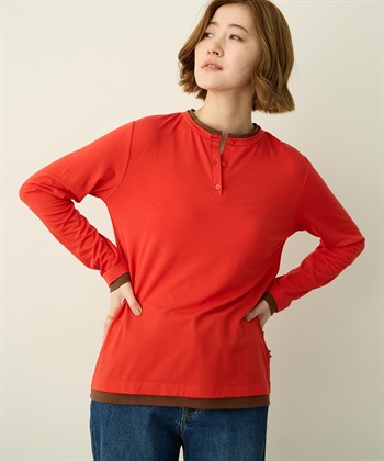 Petit Honfleur ヘンリーネックレイヤード風ロングTシャツ_subthumb_3