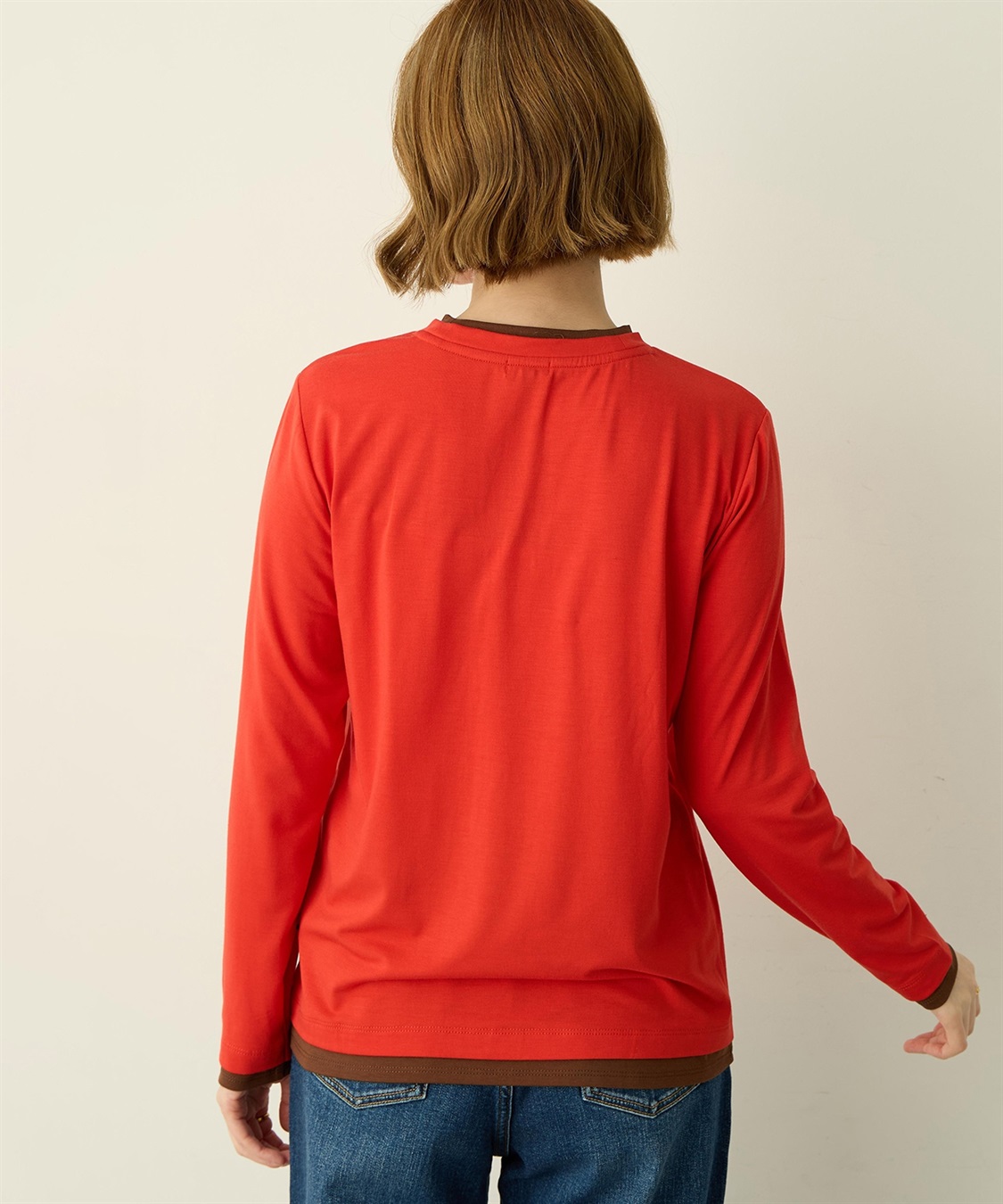 Petit Honfleur ヘンリーネックレイヤード風ロングTシャツ_sub_5