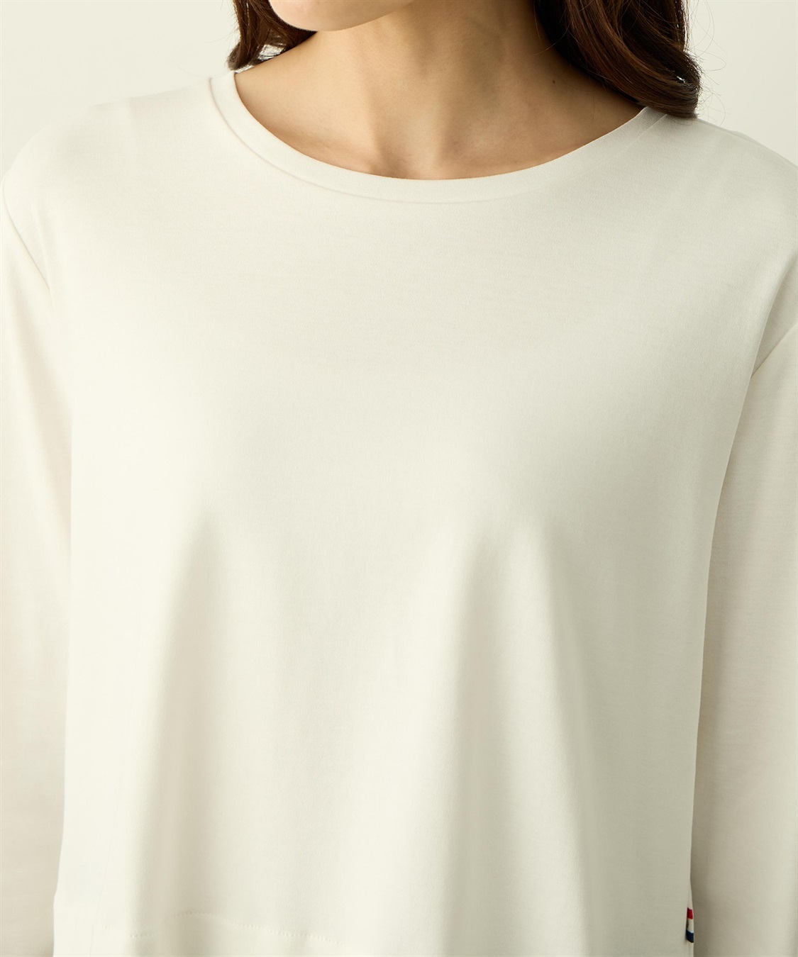 Petit Honfleur 裾切替レイヤードロングスリーブTシャツ【ドット・レース】_sub_24