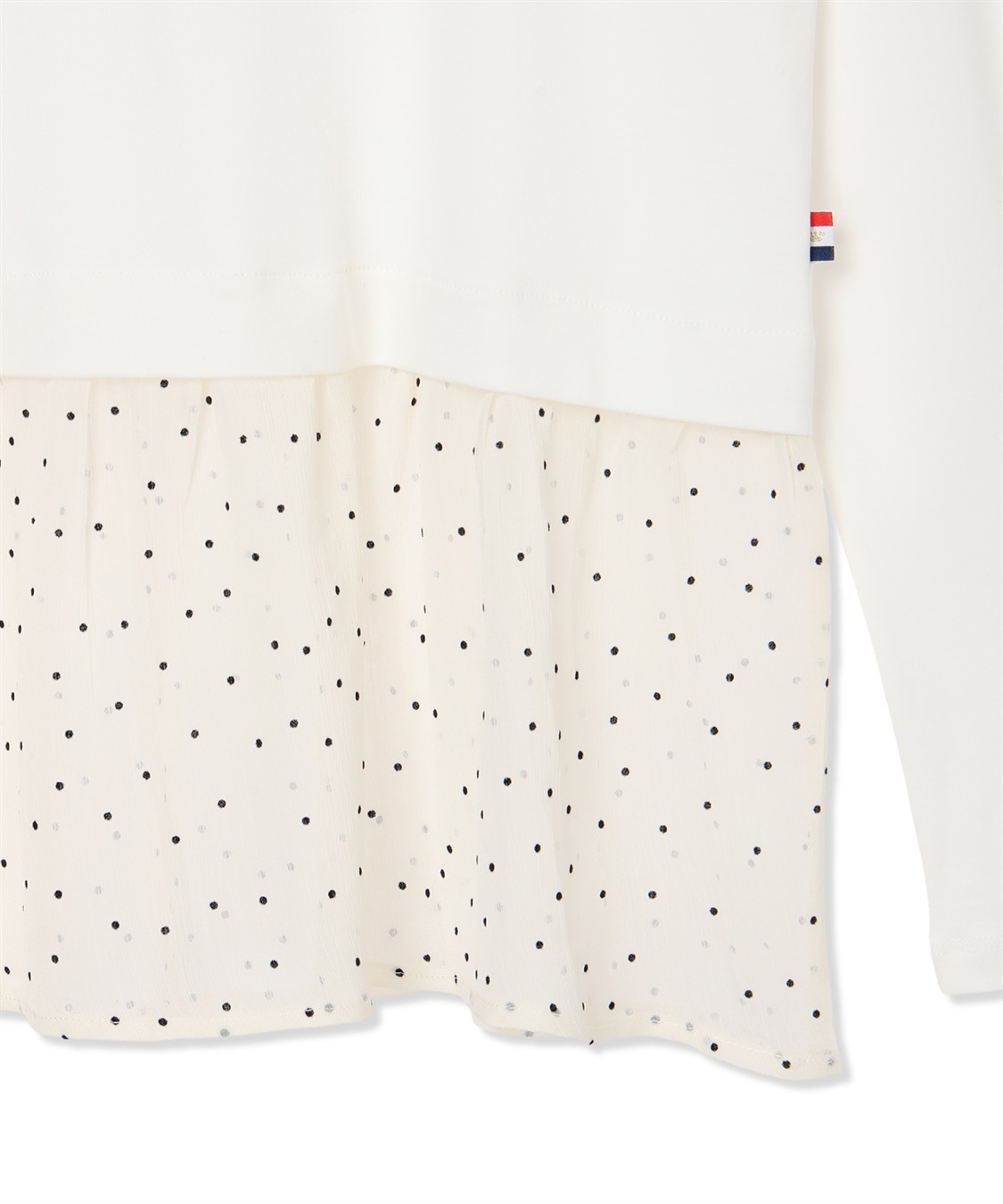 Petit Honfleur 裾切替レイヤードロングスリーブTシャツ【ドット・レース】_sub_29