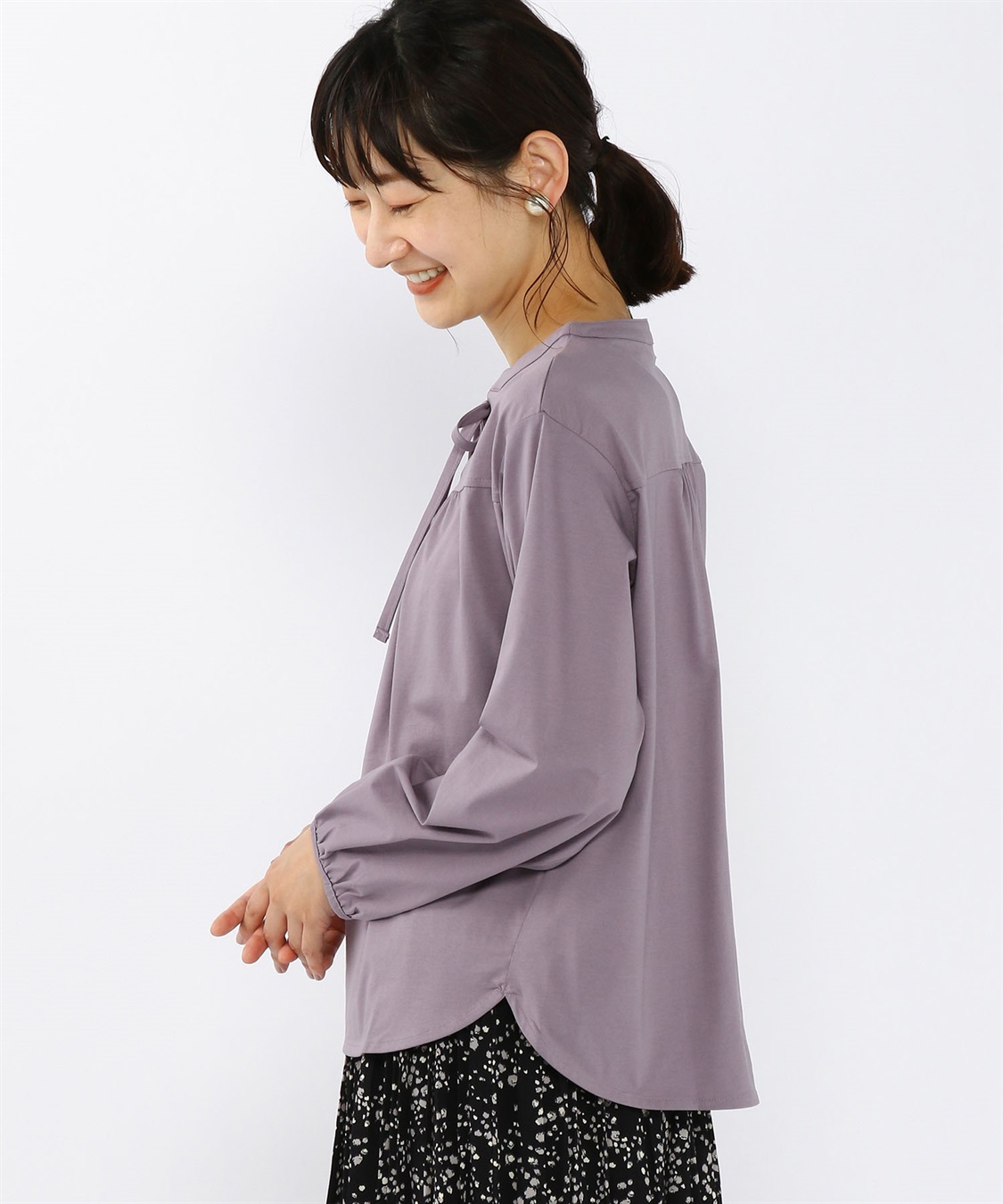 Petit Honfleur リボンパフスリーブプルオーバー_sub_1