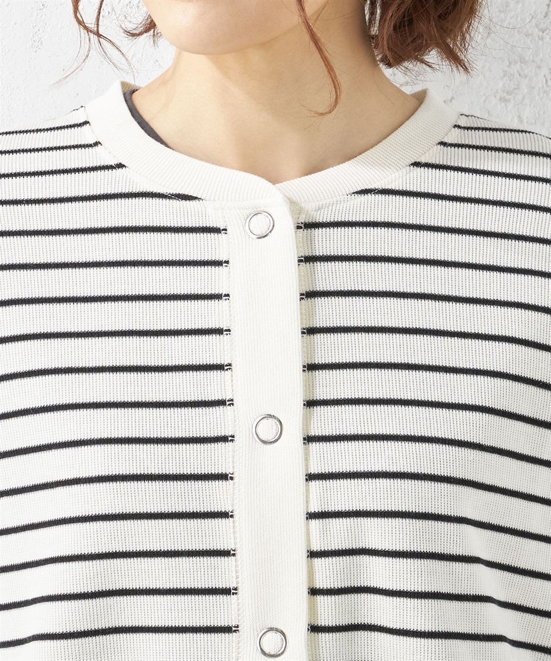 Petit Honfleur Wフェイススナップカーディガン_sub_3