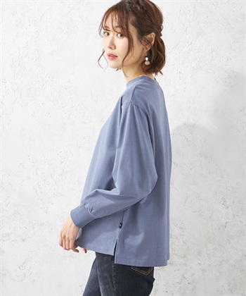 Petit Honfleur オーガニックコットンモックネック長袖Tシャツ_subthumb_1