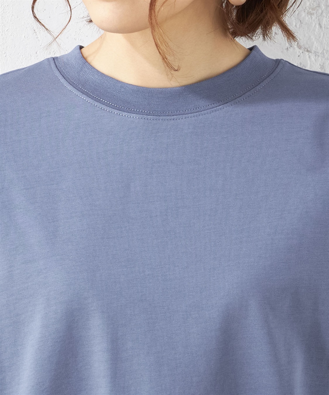 Petit Honfleur オーガニックコットンモックネック長袖Tシャツ_sub_3