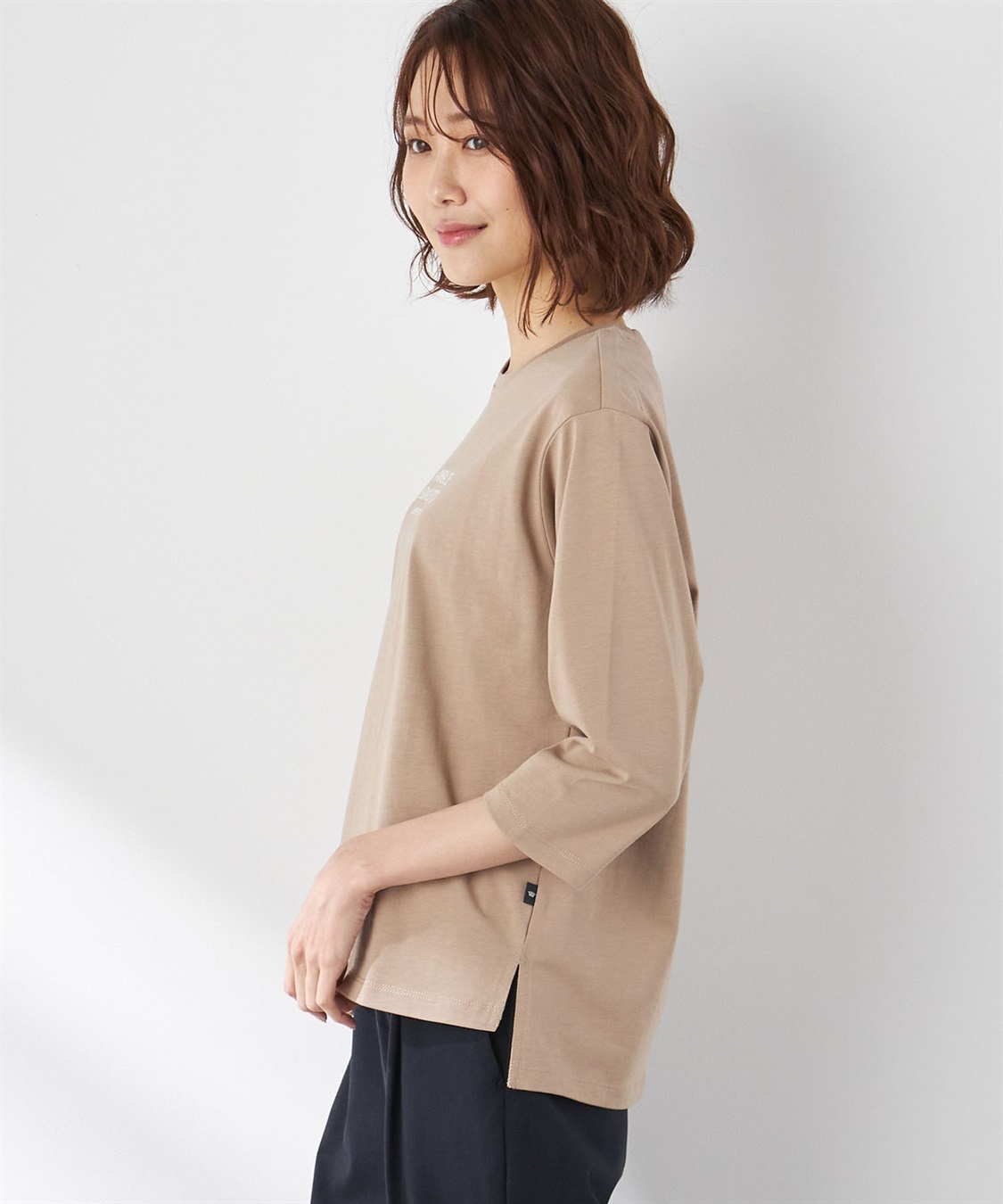 Petit Honfleur オーガニックコットンロゴプリントTシャツ_sub_1