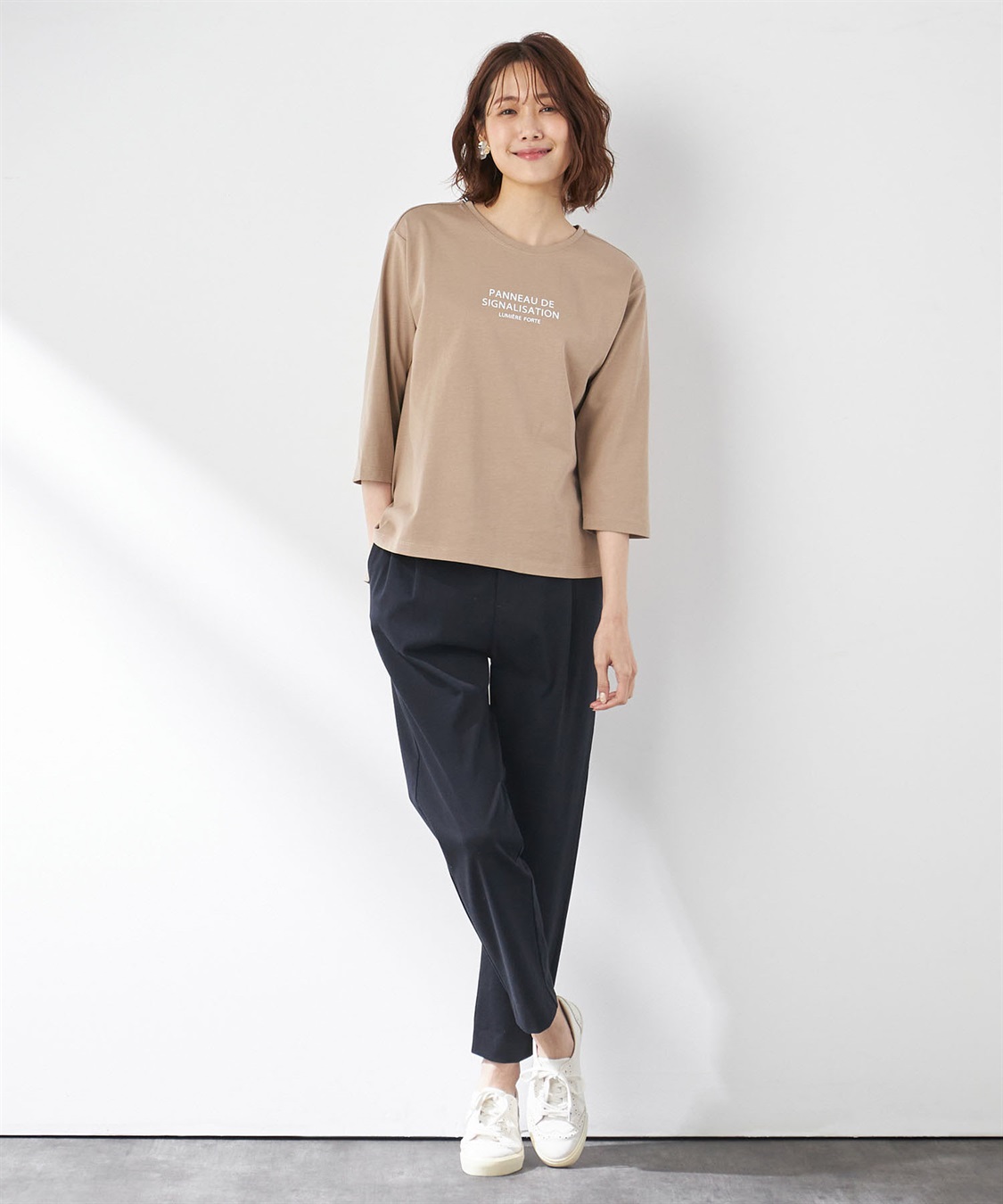 Petit Honfleur オーガニックコットンロゴプリントTシャツ_sub_7