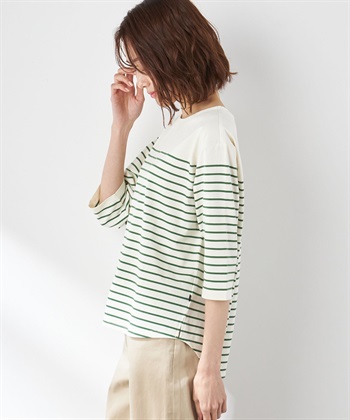 Petit Honfleur オーガニックコットンパネルボーダーTシャツ_subthumb_1