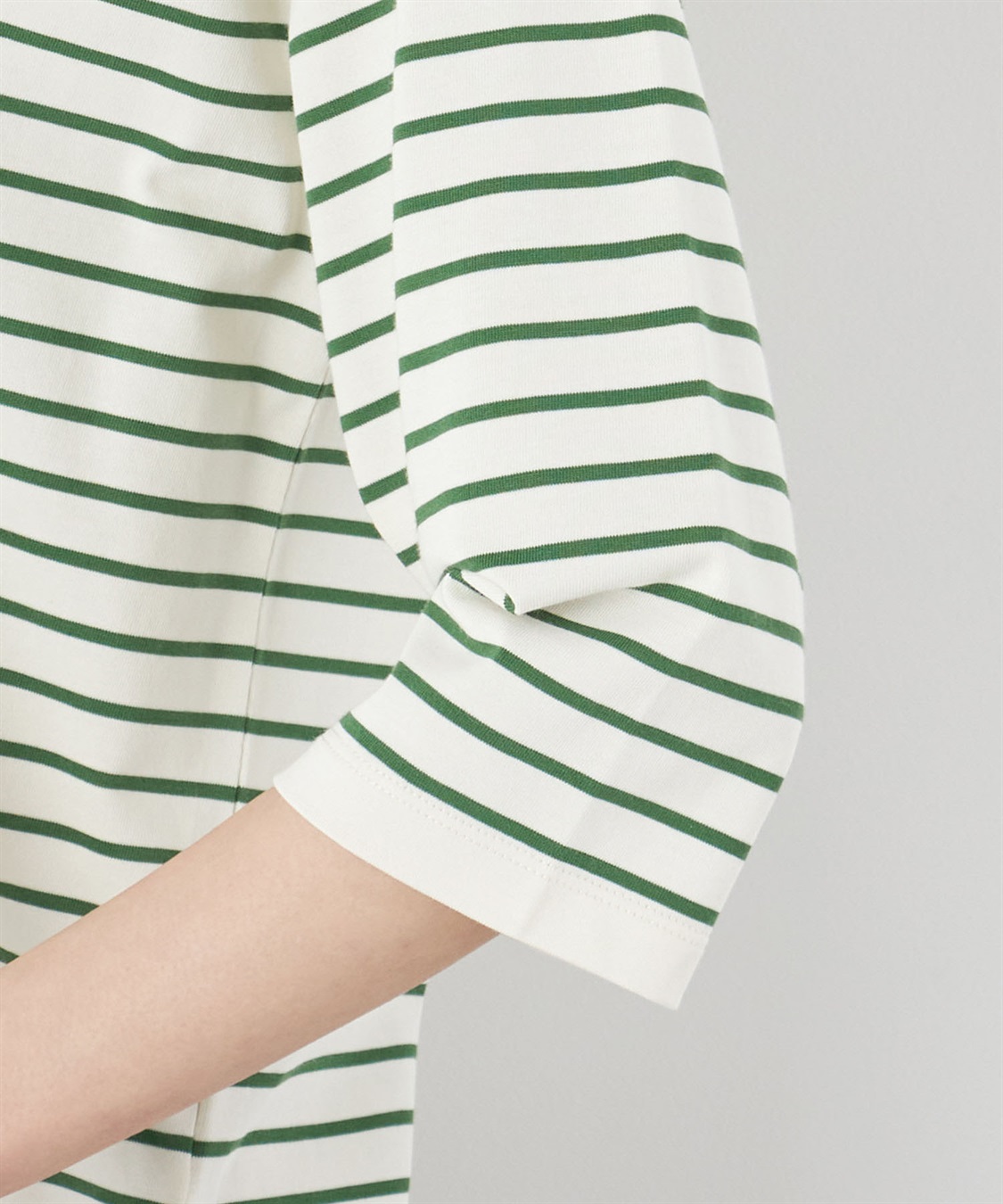 Petit Honfleur オーガニックコットンパネルボーダーTシャツ_sub_4