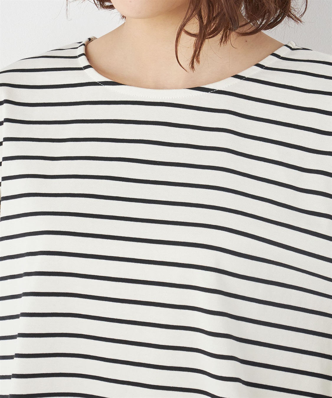 Petit Honfleur オーガニックコットンレース切替ボーダープルオーバー_sub_3