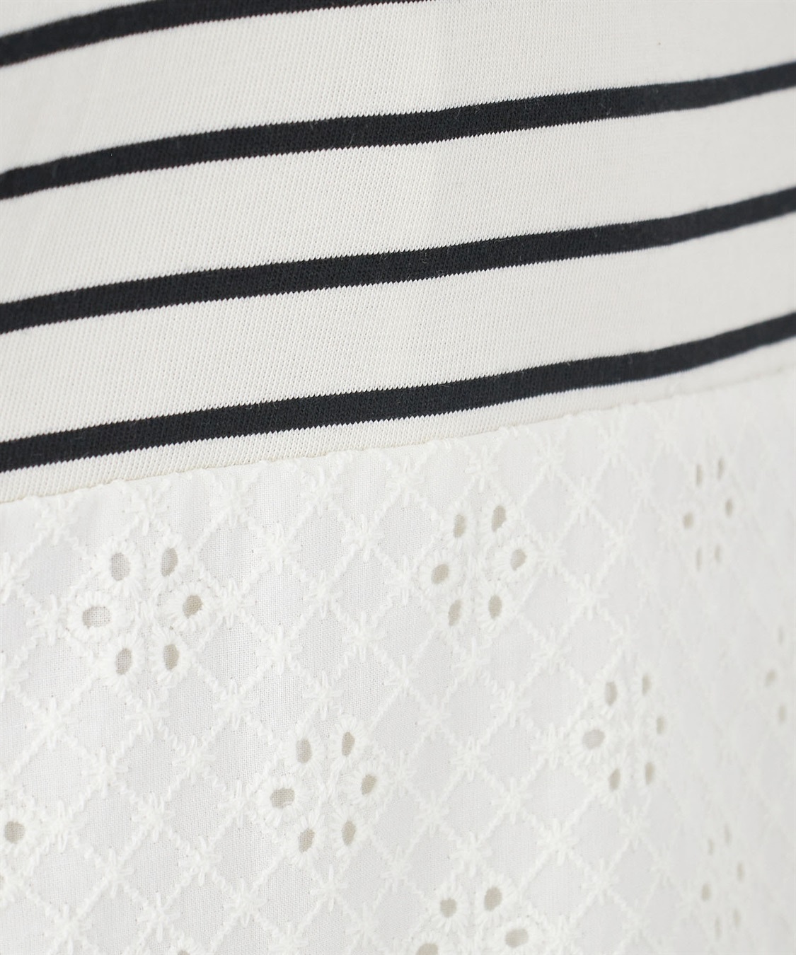 Petit Honfleur オーガニックコットンレース切替ボーダープルオーバー_sub_7