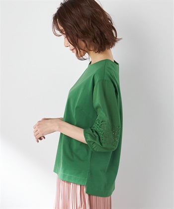 Petit Honfleur オーガニックコットン刺しゅうスリーブゆるシルエットプルオーバー_subthumb_2