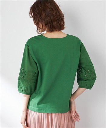 Petit Honfleur オーガニックコットン刺しゅうスリーブゆるシルエットプルオーバー_subthumb_3