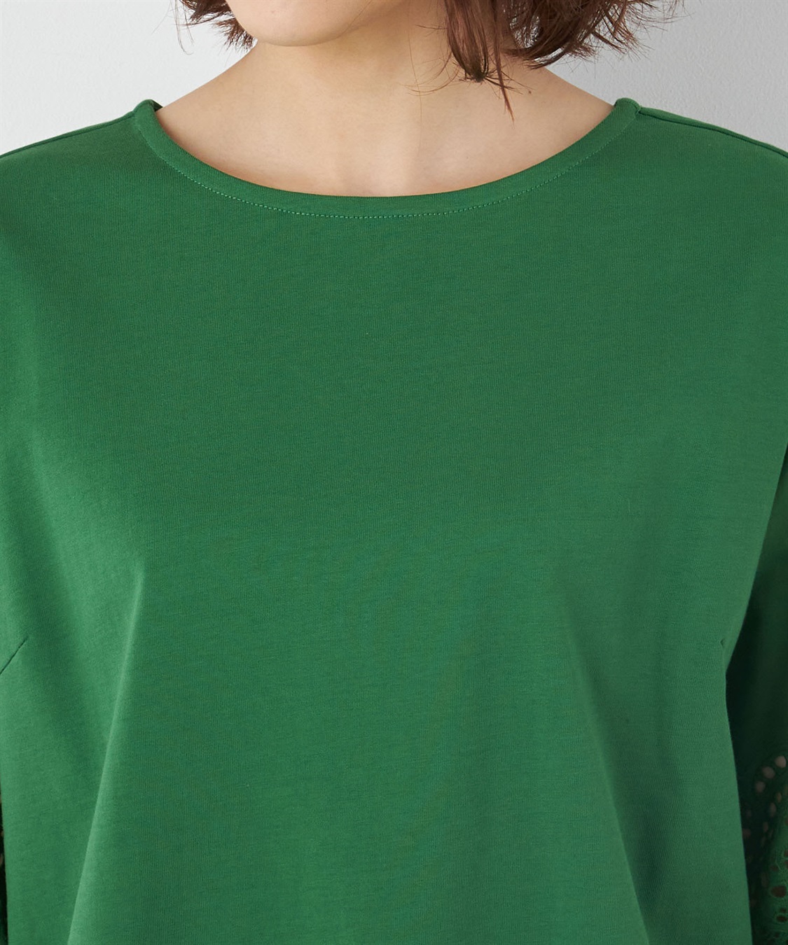 Petit Honfleur オーガニックコットン刺しゅうスリーブゆるシルエットプルオーバー_sub_4