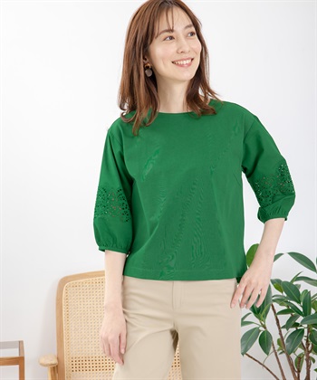 Petit Honfleur オーガニックコットン刺しゅうスリーブゆるシルエットプルオーバー_subthumb_12