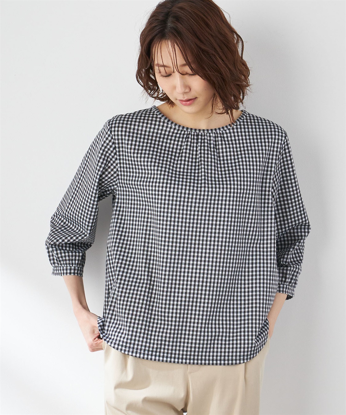 薄手☆ネッククーラー＊ハンドメイド＊ブルー＊日焼け対策＊ギンガムチェック＊64 通販