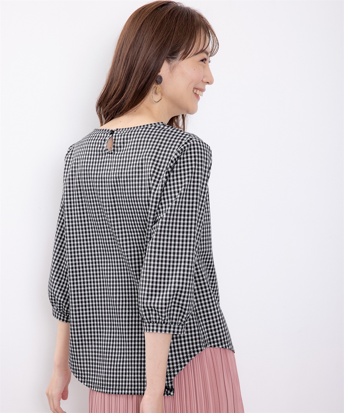 Petit Honfleur クーラータッチトリコットギンガムチェックプルオーバー_sub_13