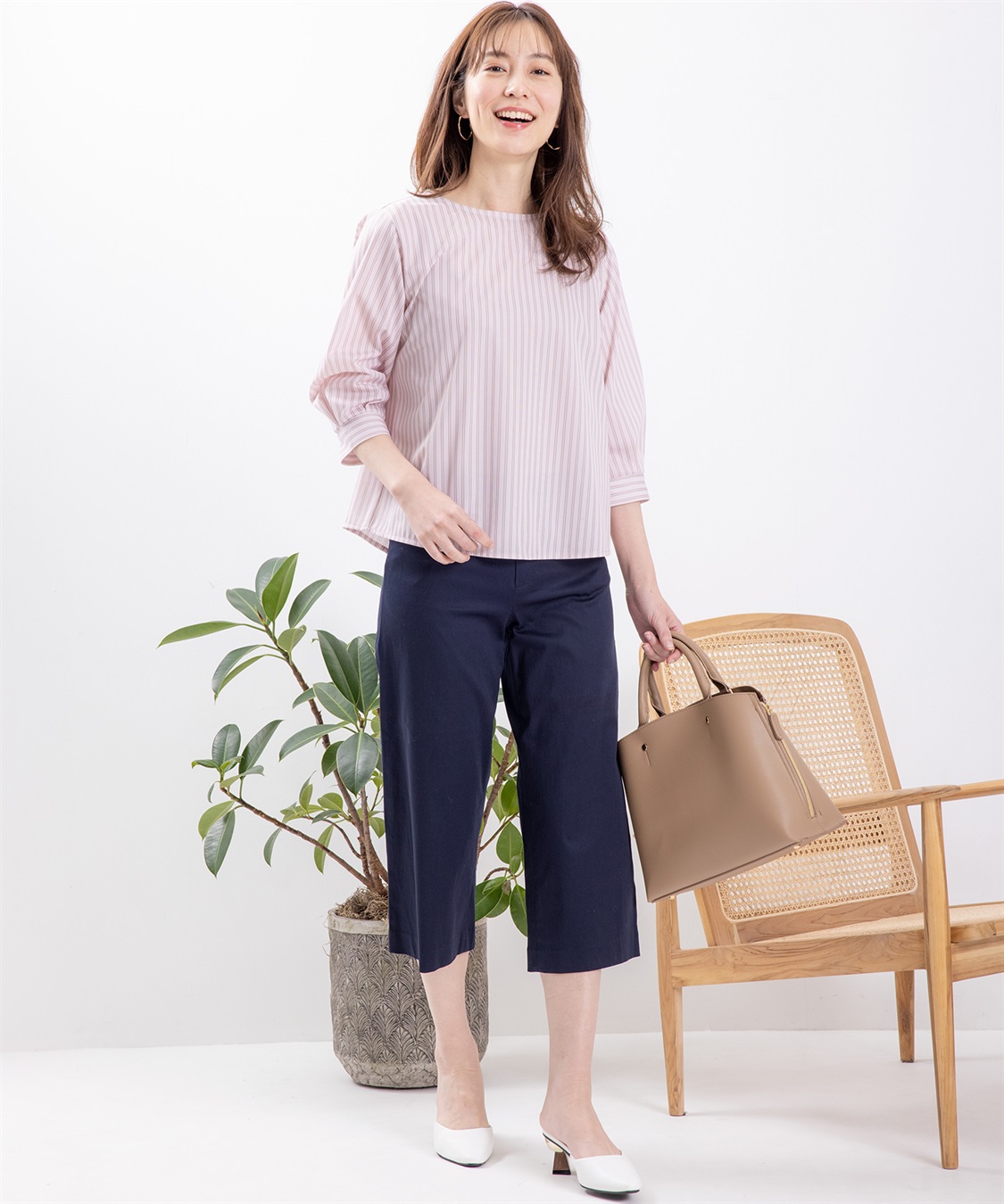 Petit Honfleur クーラータッチトリコットストライププルオーバー_sub_11