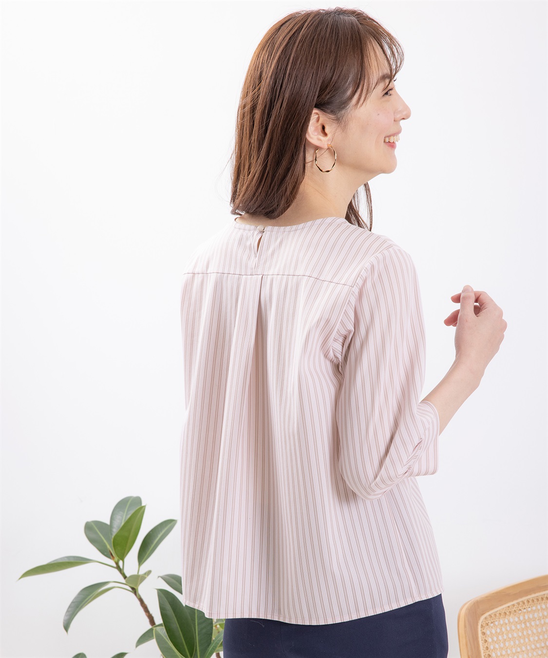 Petit Honfleur クーラータッチトリコットストライププルオーバー_sub_12