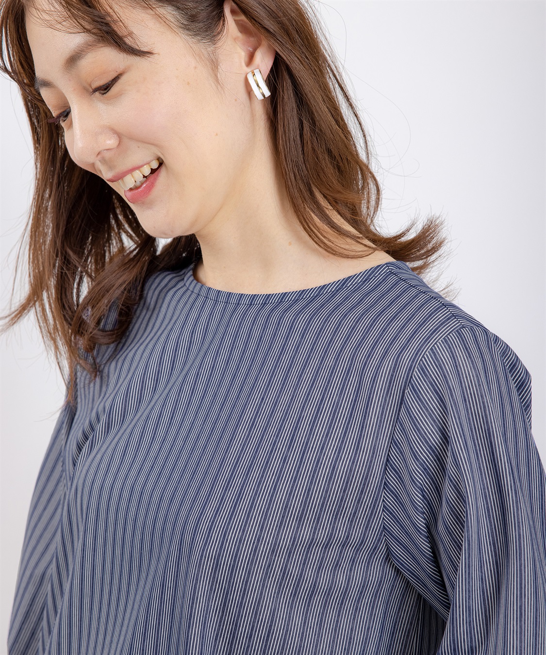 Petit Honfleur クーラータッチトリコットストライププルオーバー_sub_13