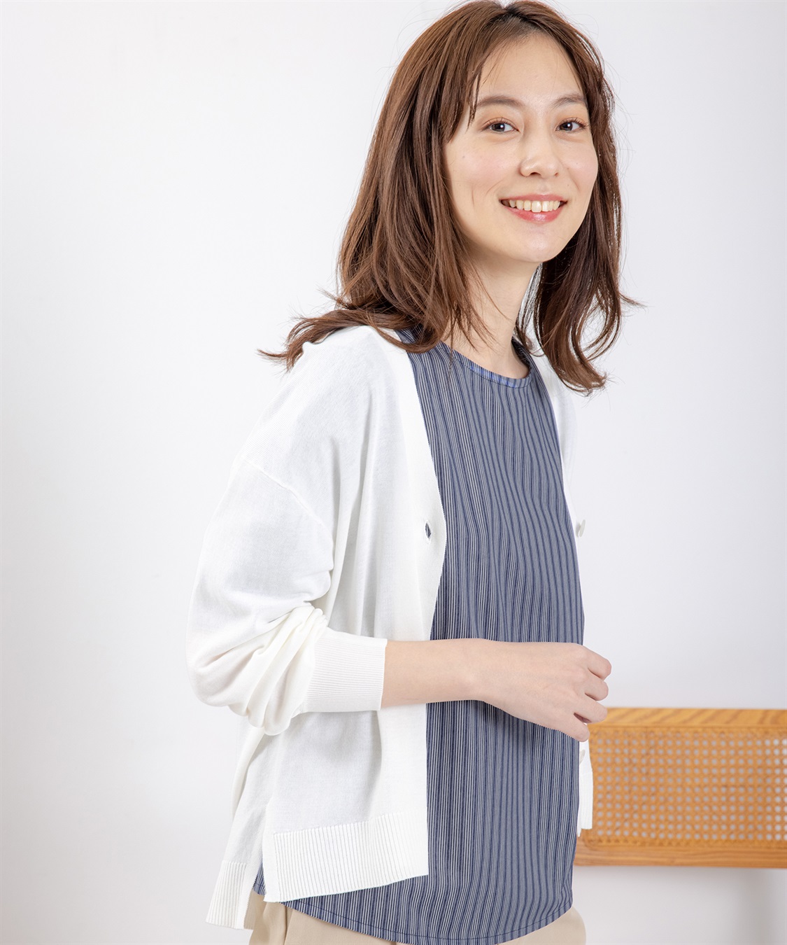 Petit Honfleur クーラータッチトリコットストライププルオーバー_sub_14