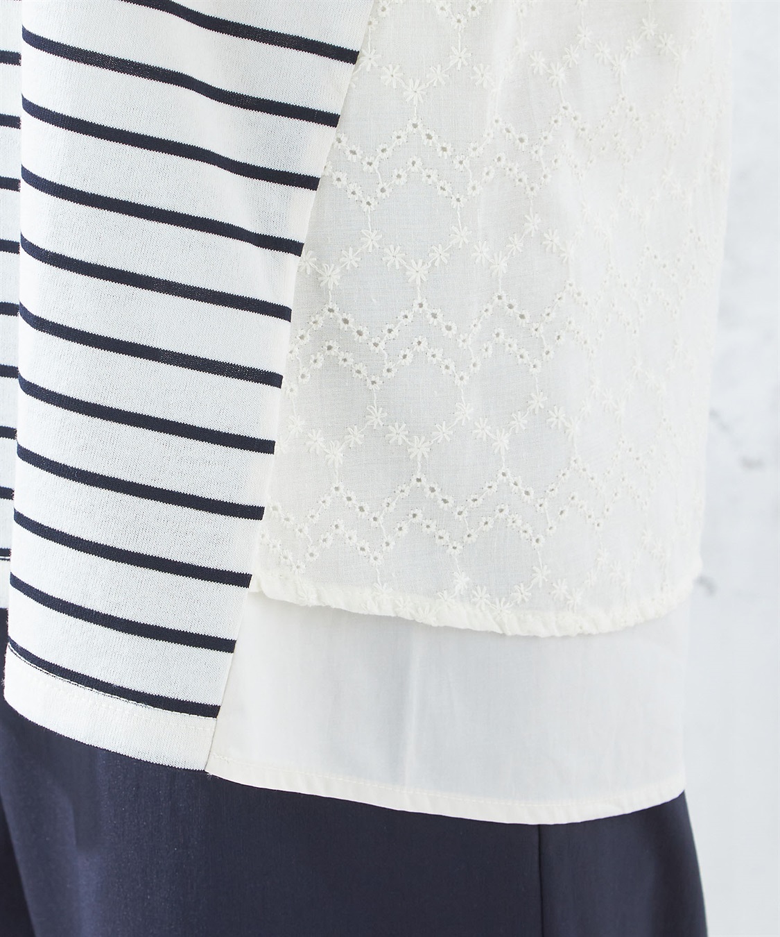 Petit Honfleur レース切替ボーダープルオーバー_sub_6