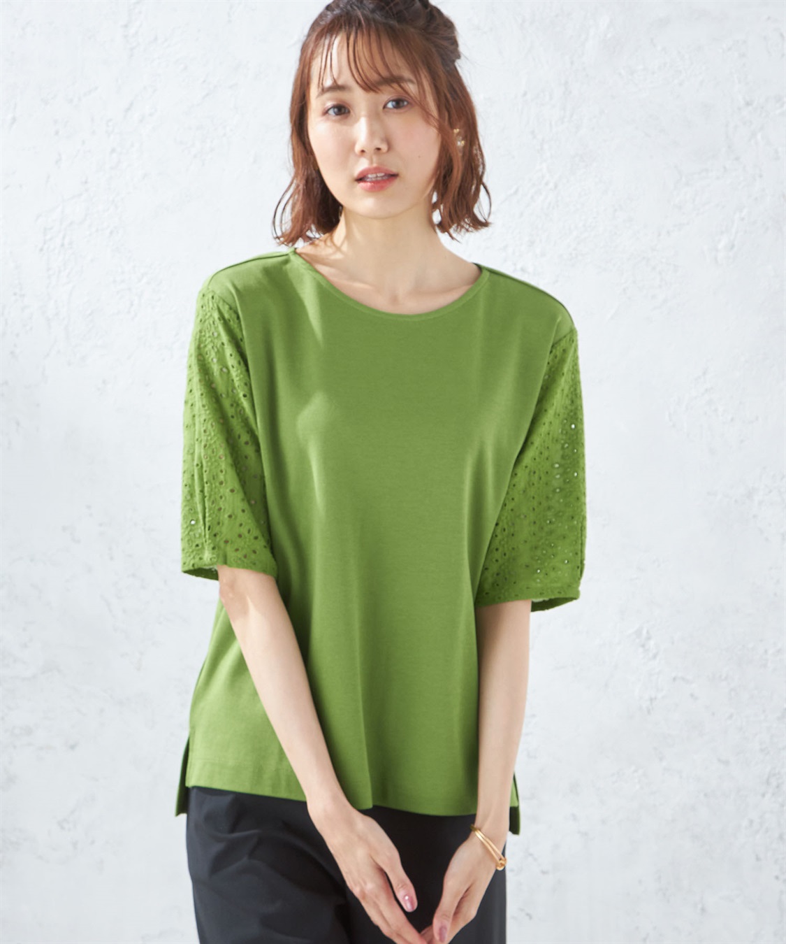 Petit Honfleur 刺しゅうスリーブプルオーバー_sub_1