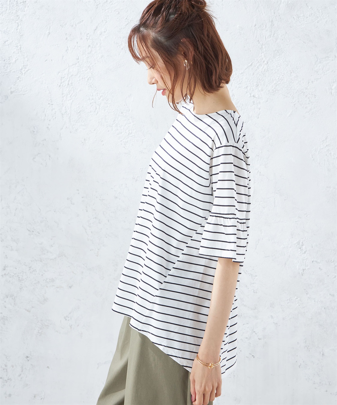 Petit Honfleur フレアスリーブボーダープルオーバー_sub_1