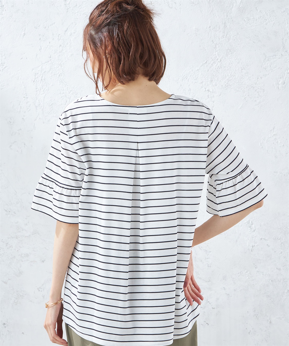 Petit Honfleur フレアスリーブボーダープルオーバー_sub_2